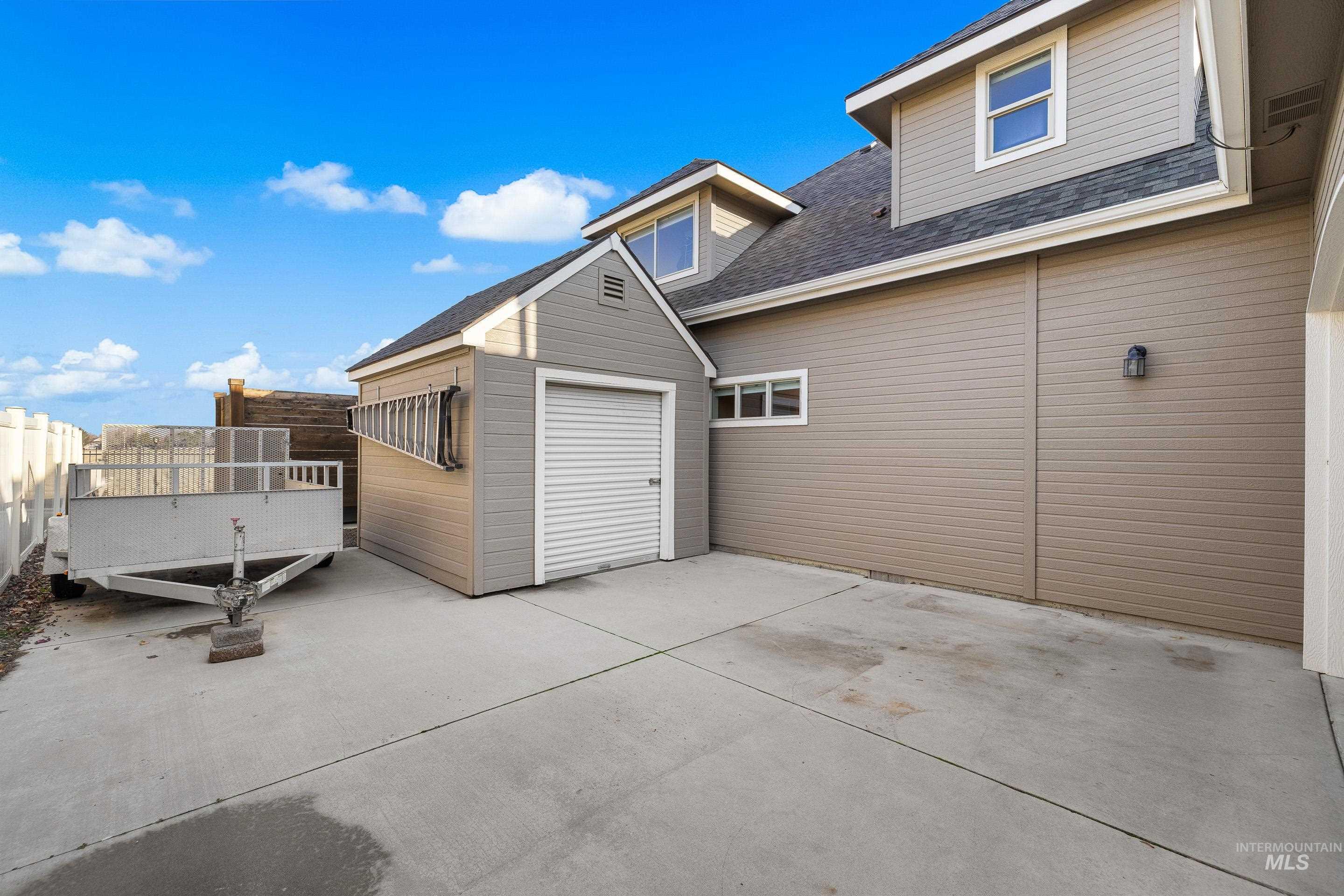 Garage with driveway