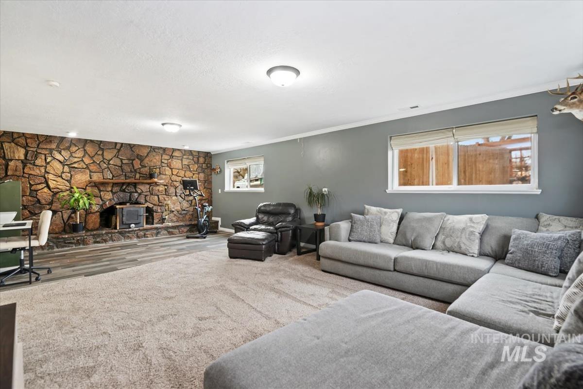 View of carpeted living room