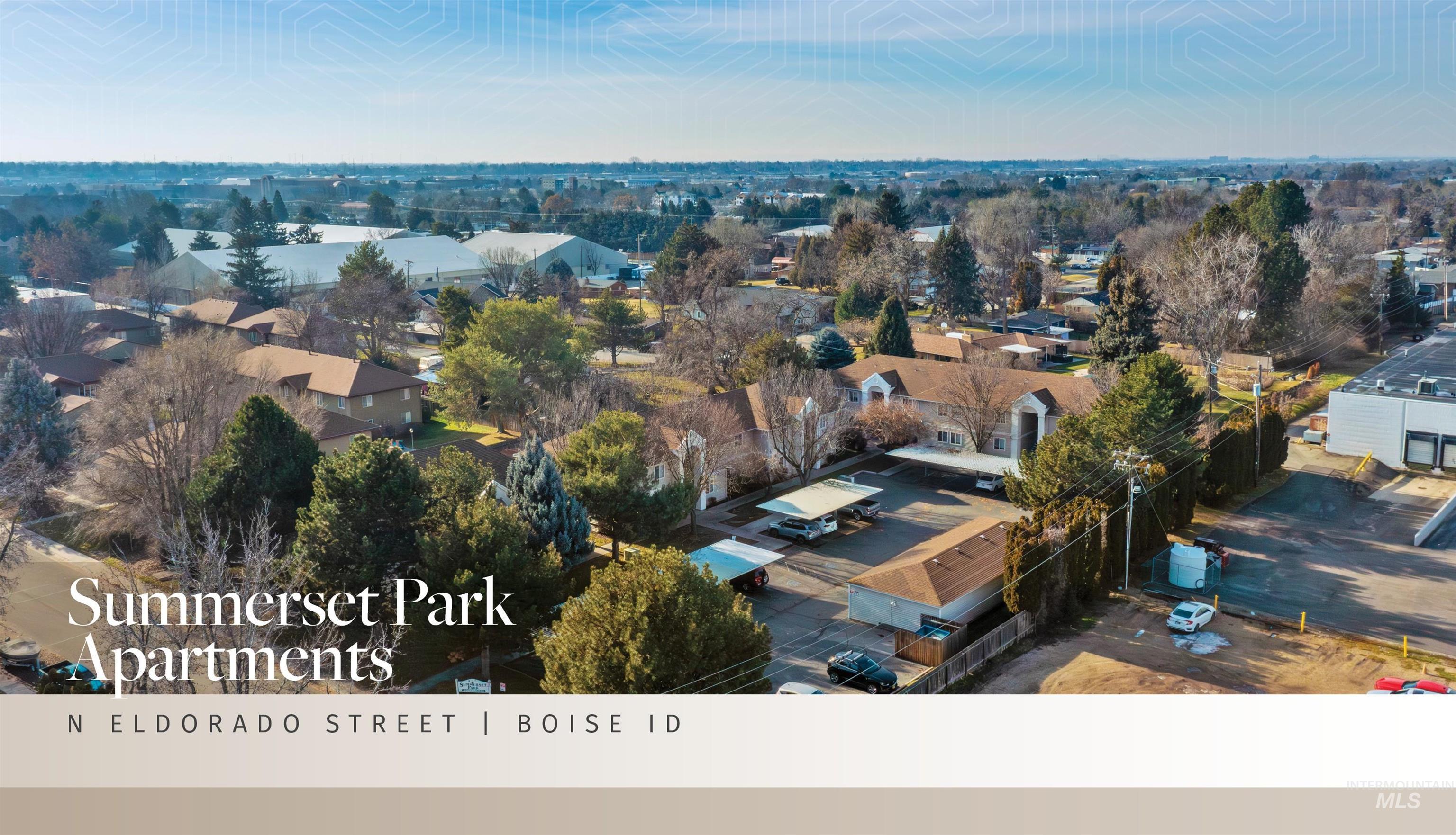 Aerial perspective of suburban area