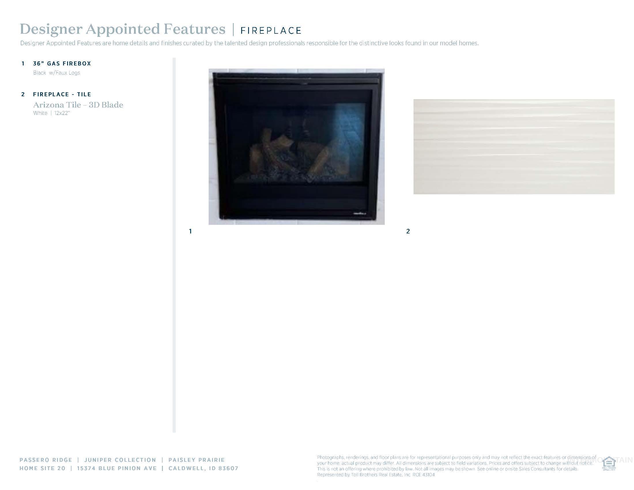 Detailed view of a glass covered fireplace