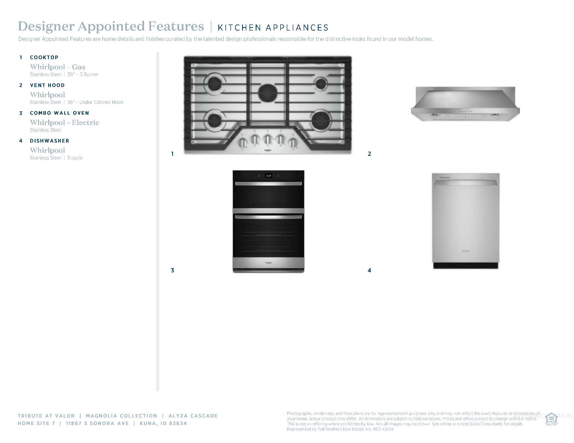 Property Specification. Detailing designer-appointed kitchen appliances for the property