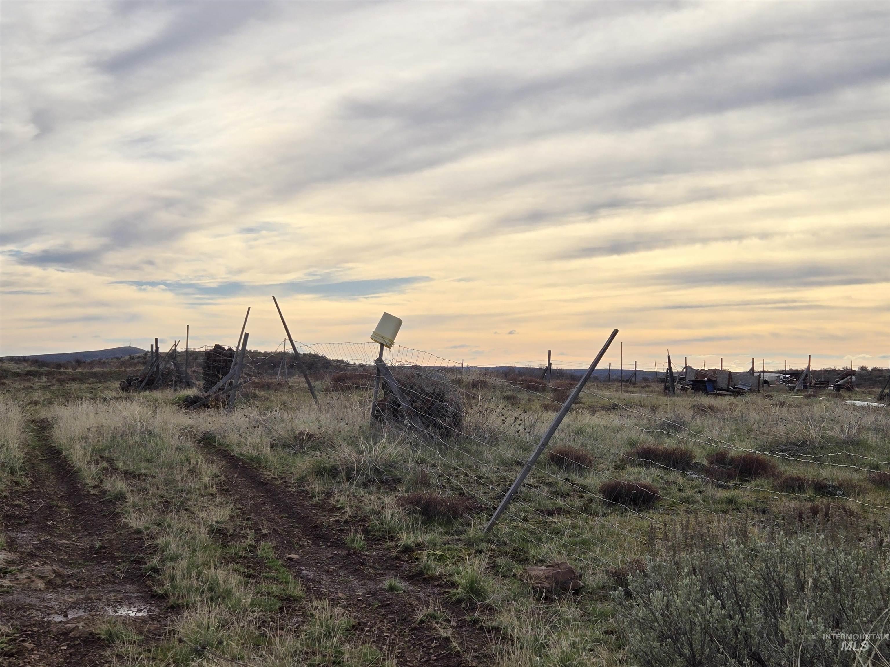 Yard at dusk featuring a rural view