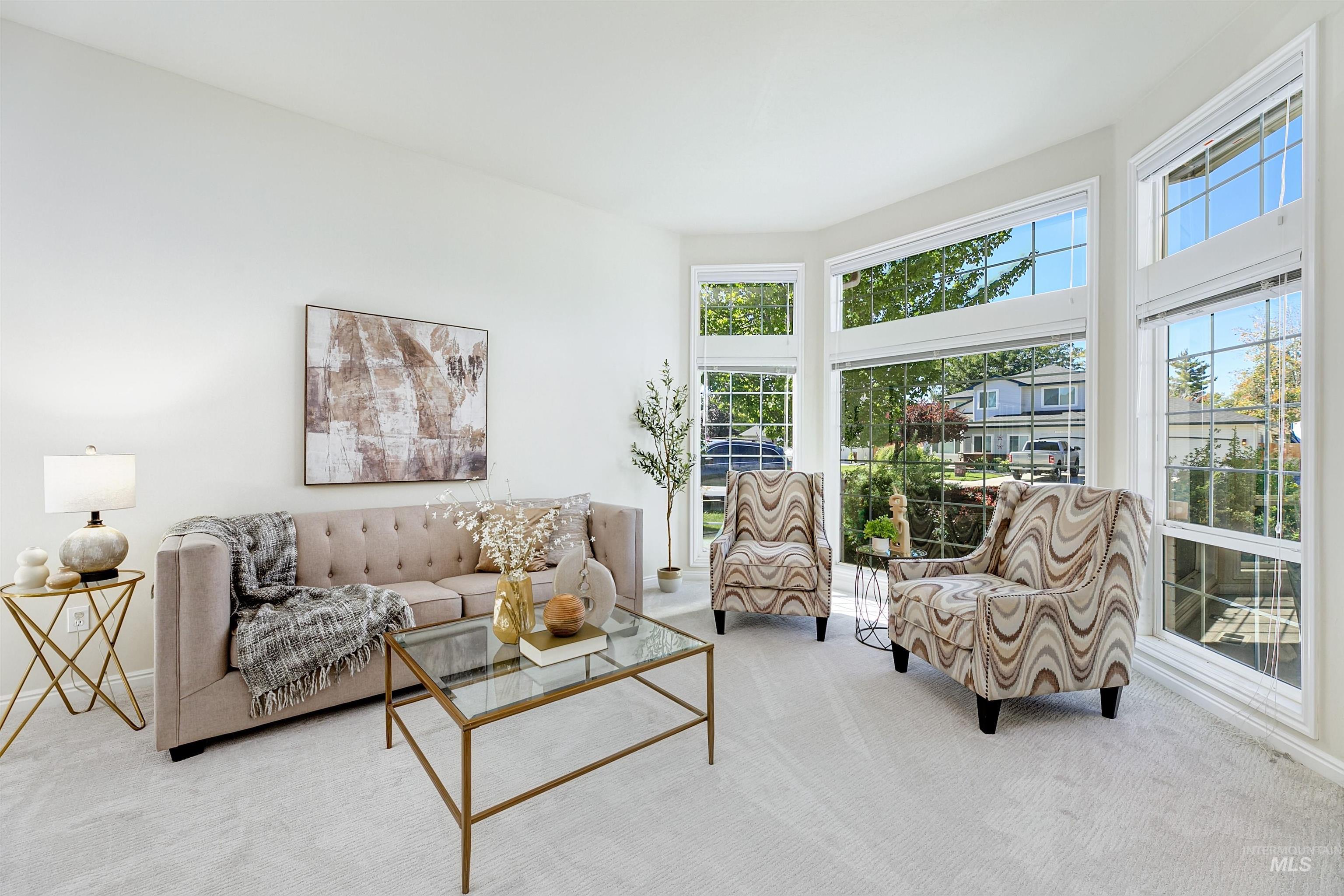 View of carpeted living area