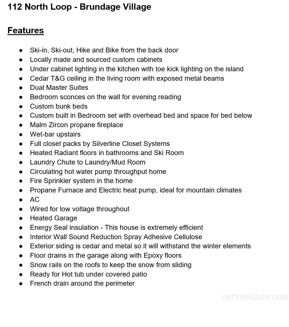 View of miscellaneous listing collateral