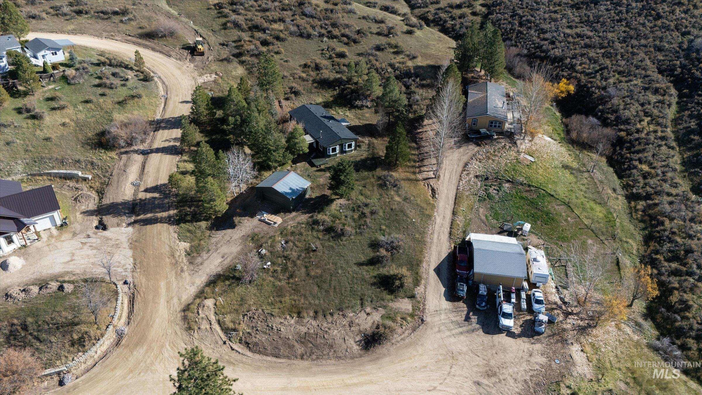 Aerial overview of property's location featuring rural landscape