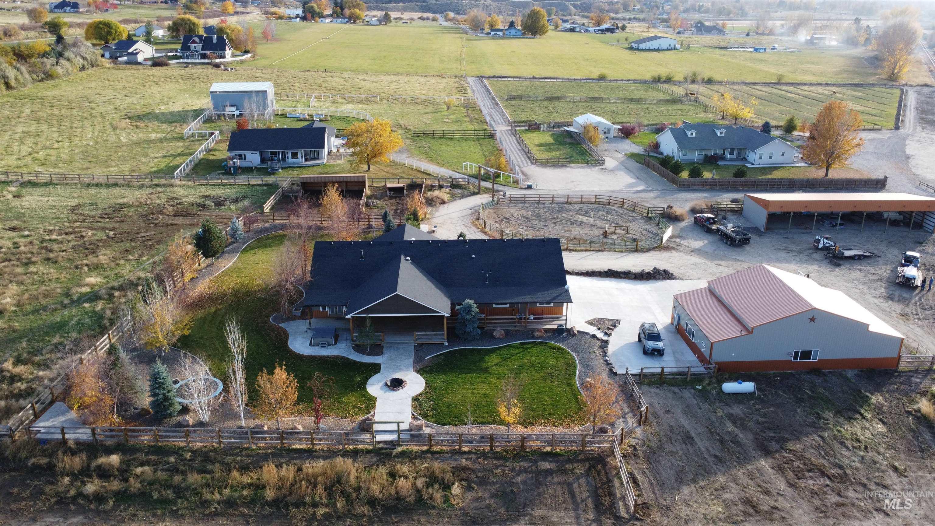 Aerial view of sparsely populated area