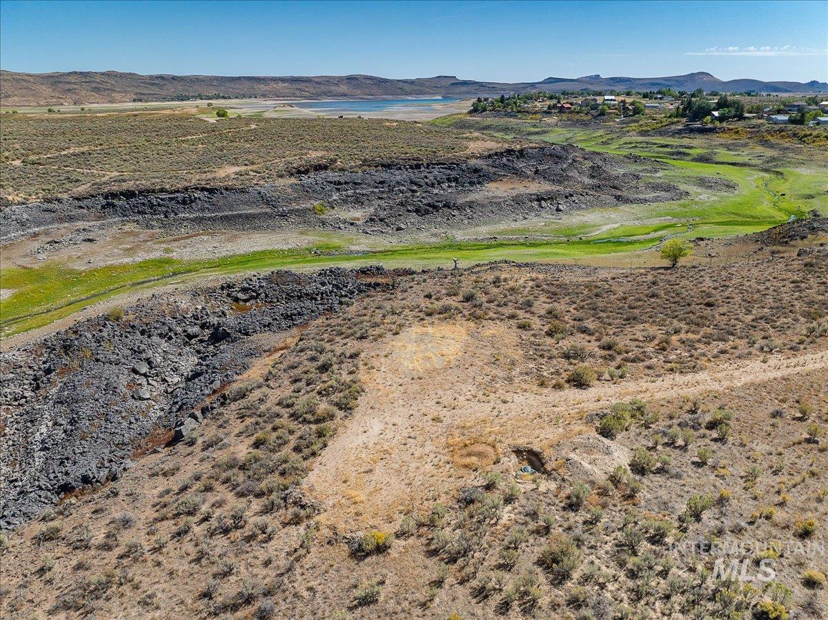 Drone / aerial view of a water and mountain view