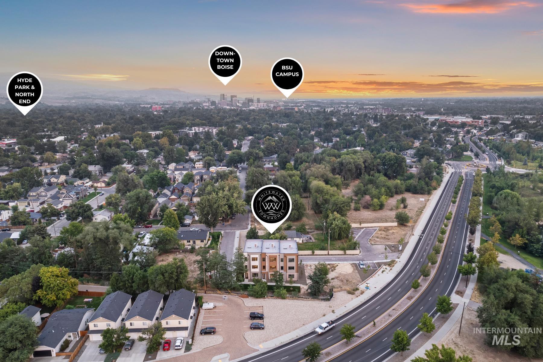 View of urban area featuring a major roadway