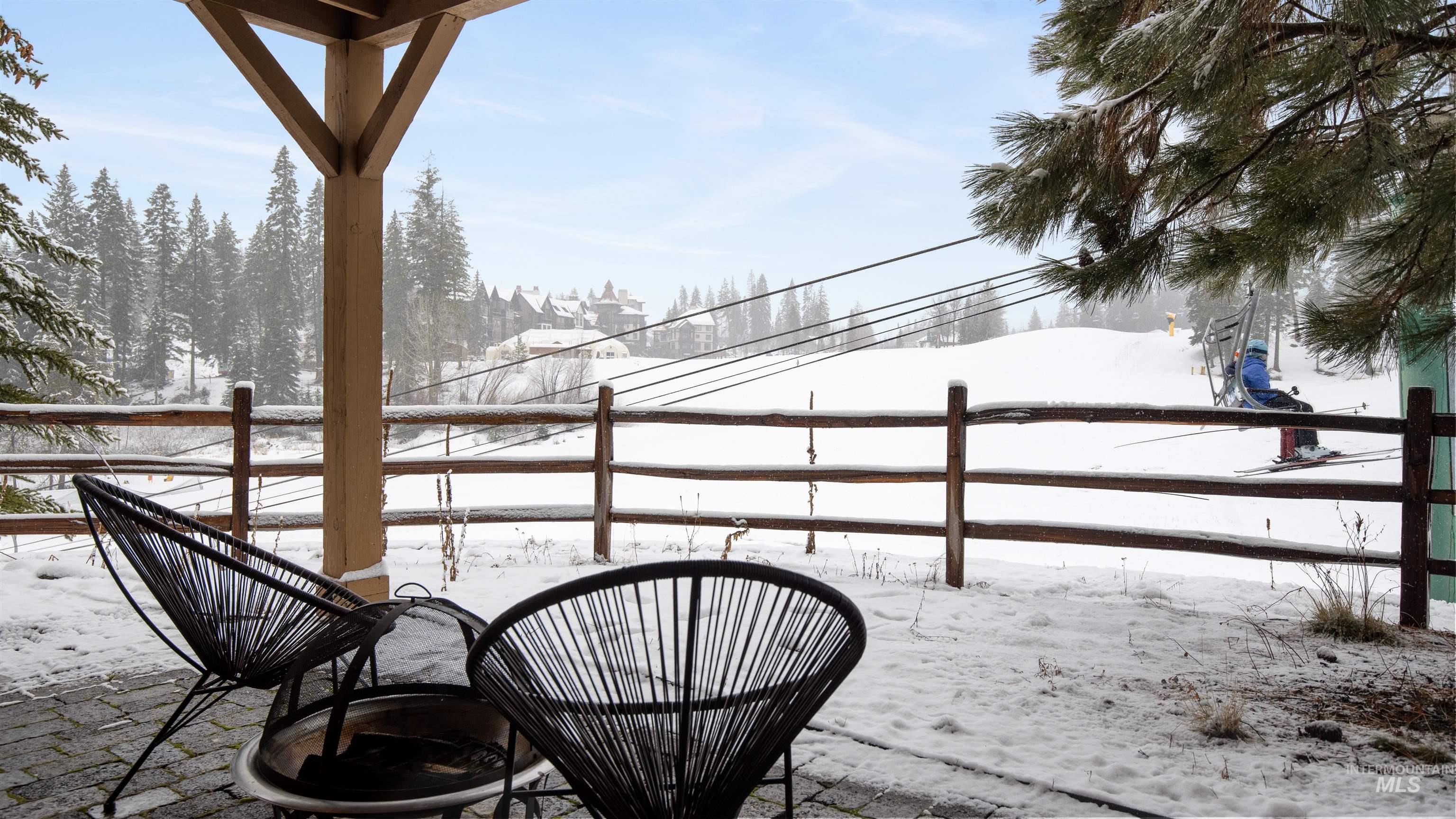 View of snow covered patio
