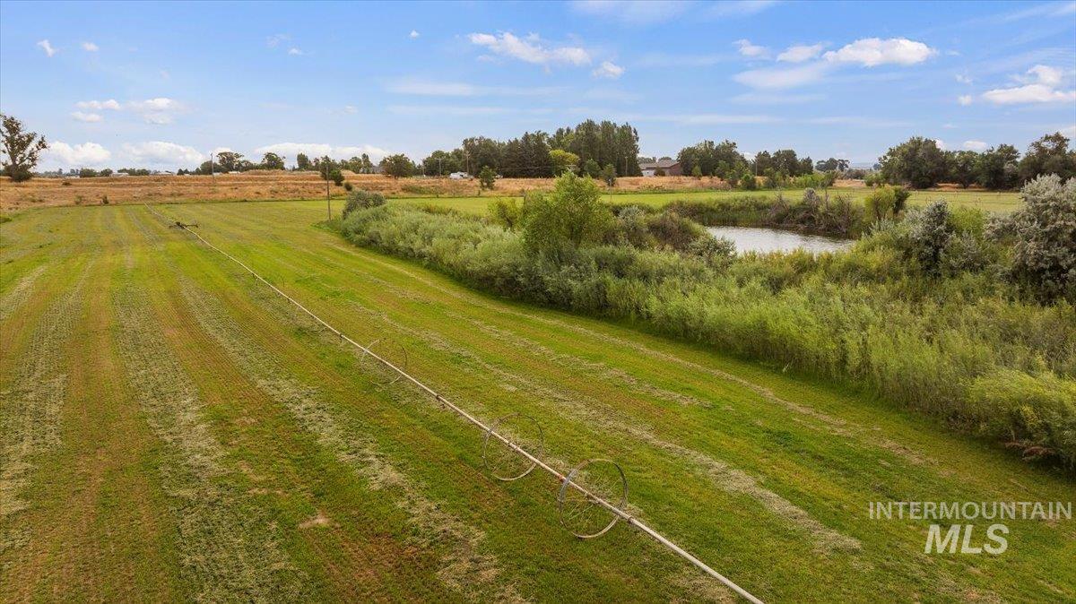 View of nature with rural landscape and a large body of water