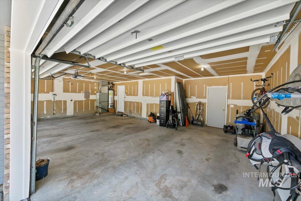 Garage with water heater