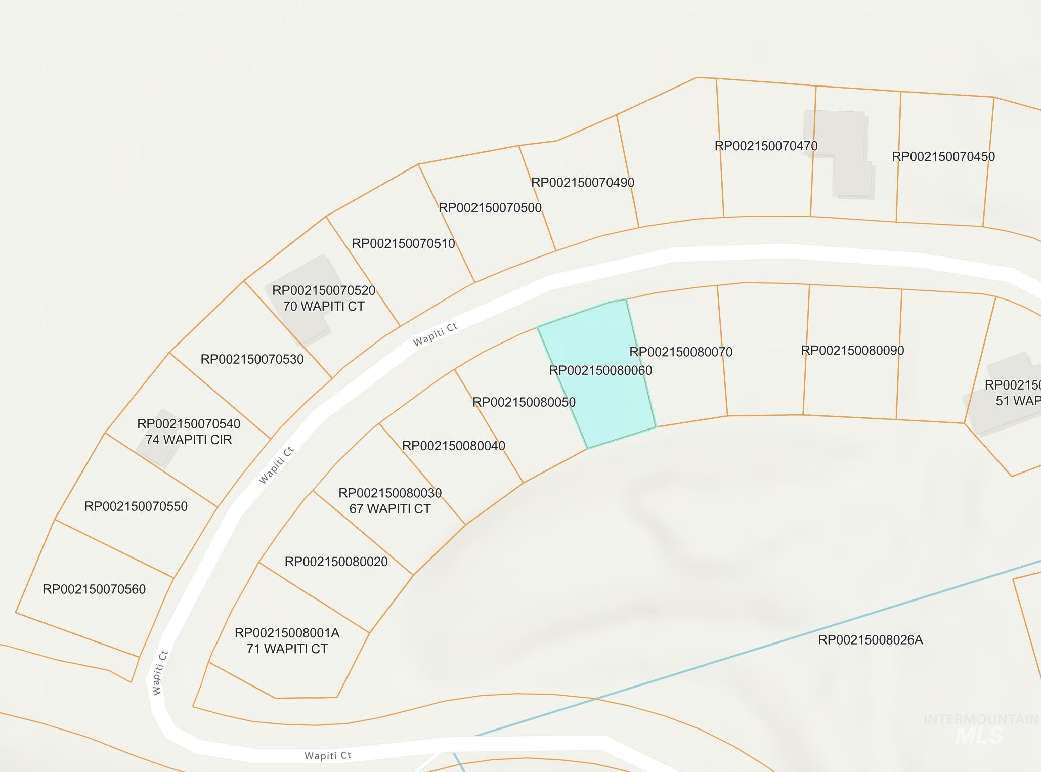 Map showing property parcels
