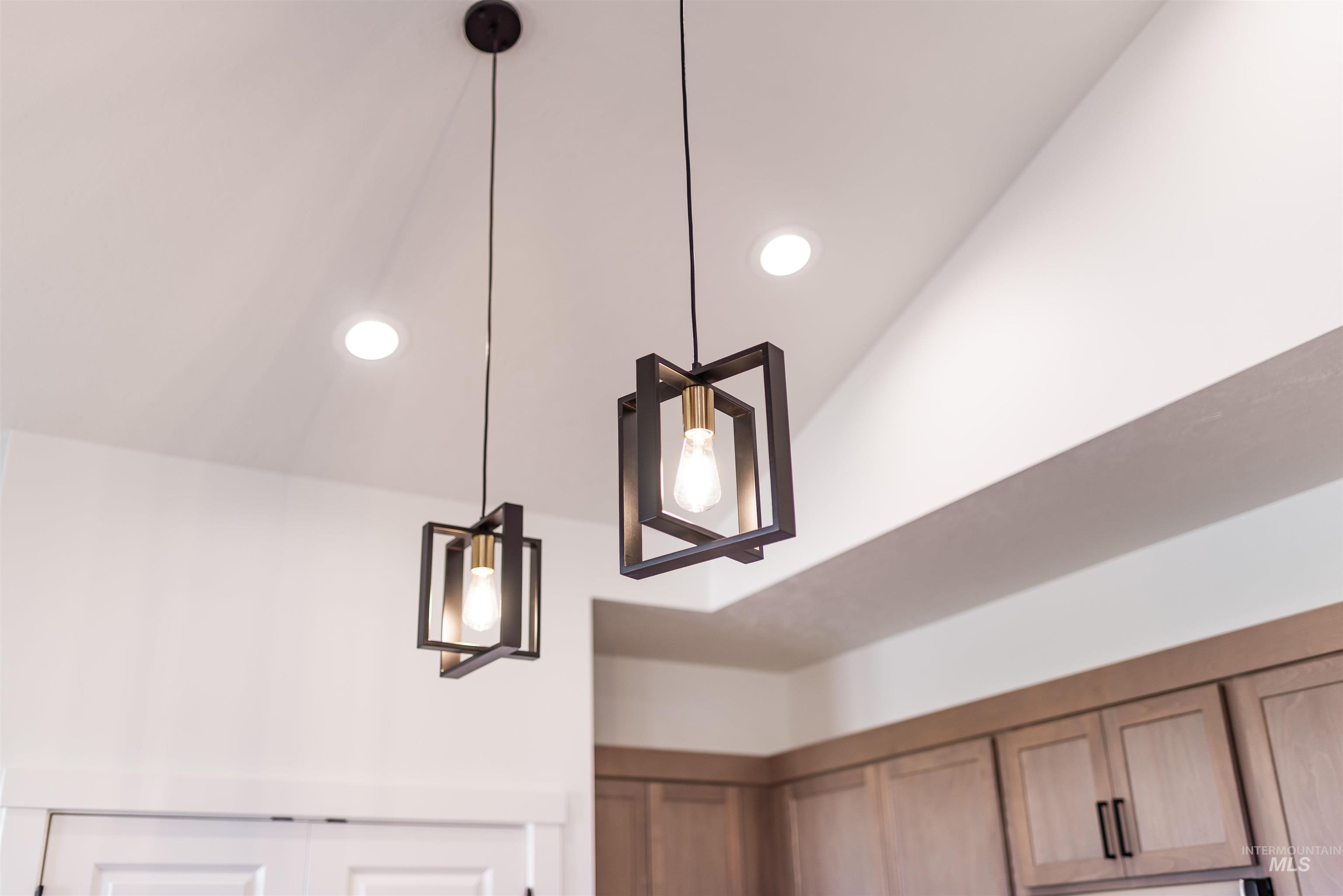 Detailed view of hanging light fixtures