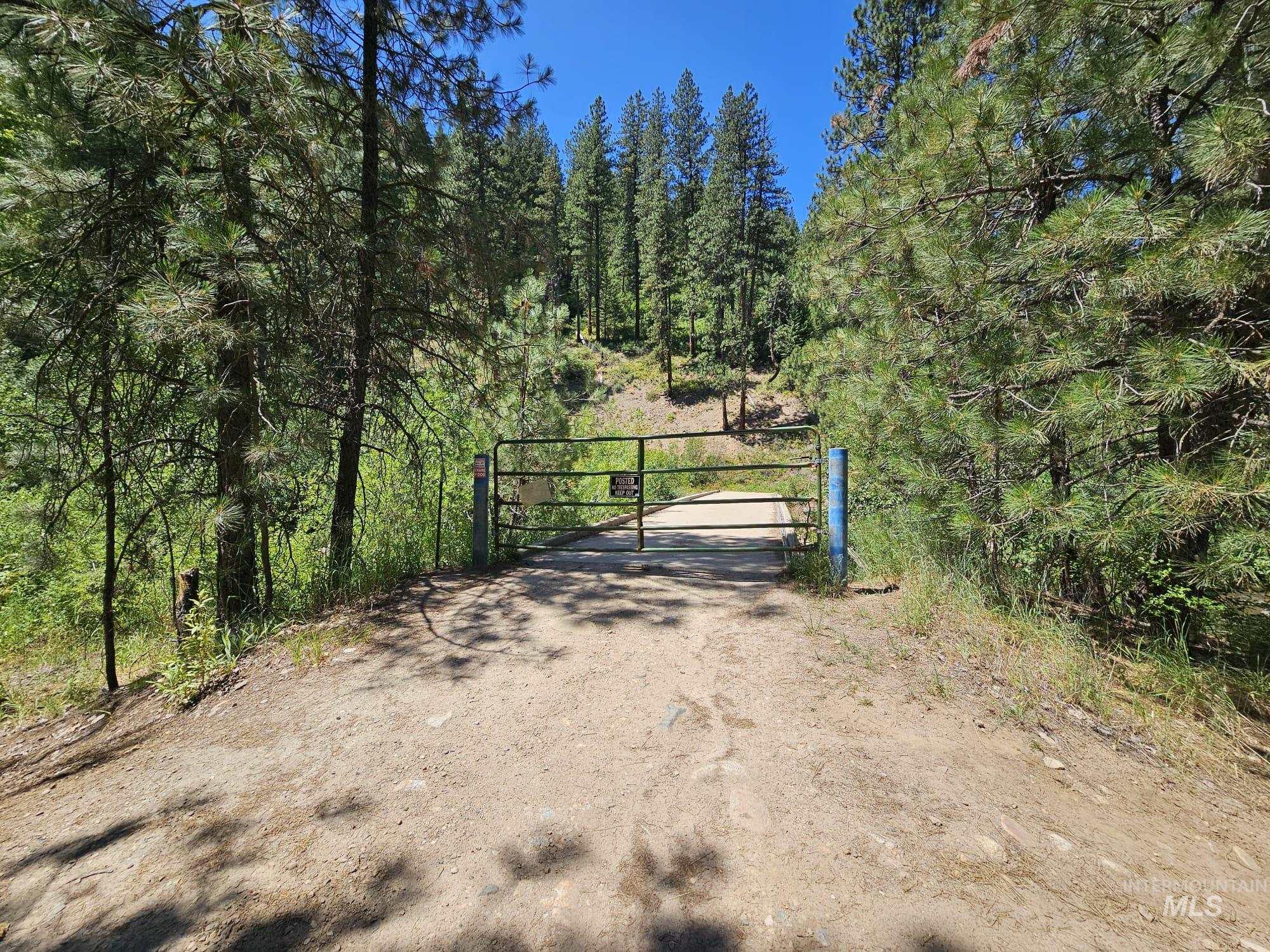 Gate with a wooded view