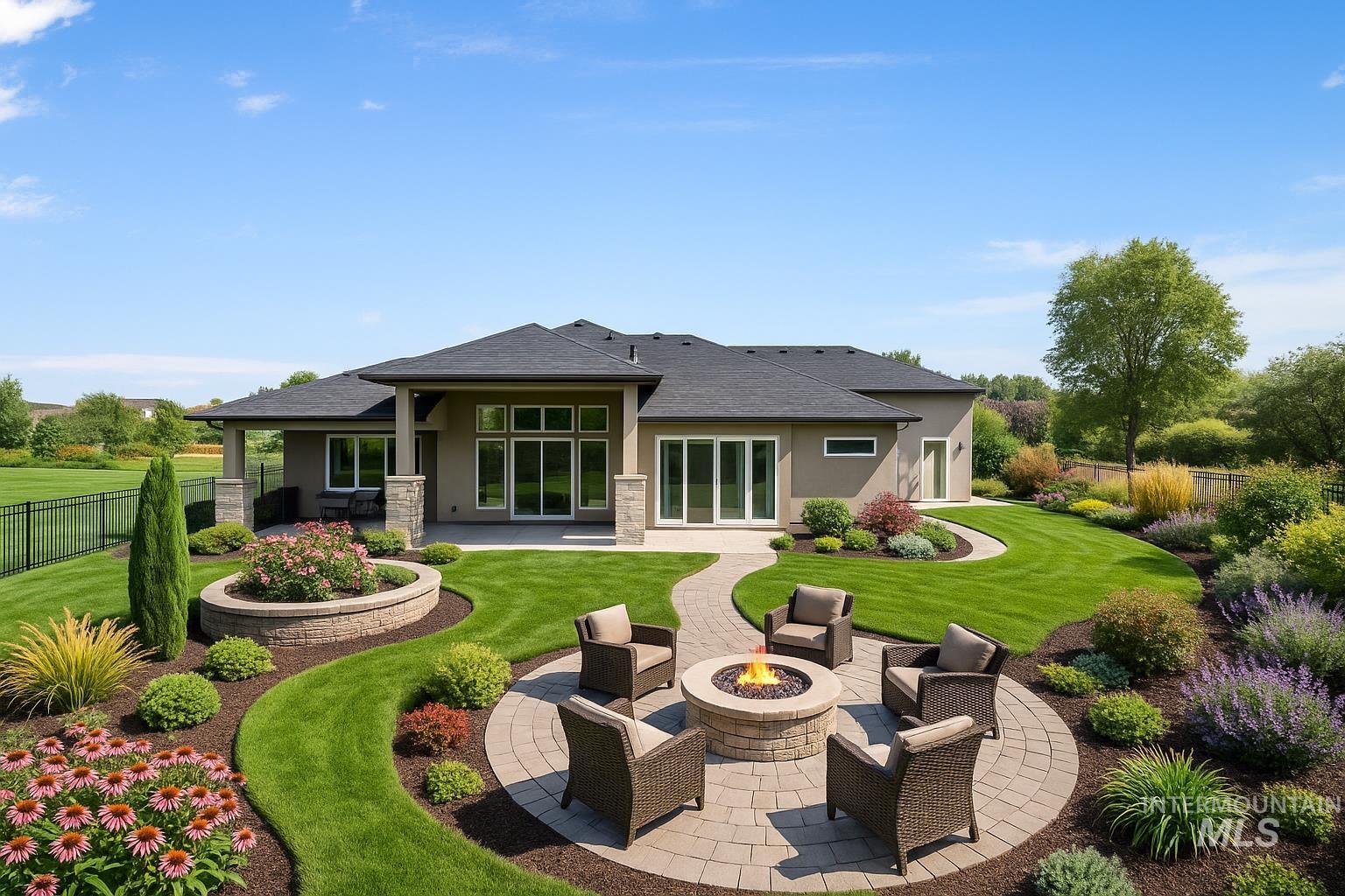 Virtual landscape design of backyard - concept only