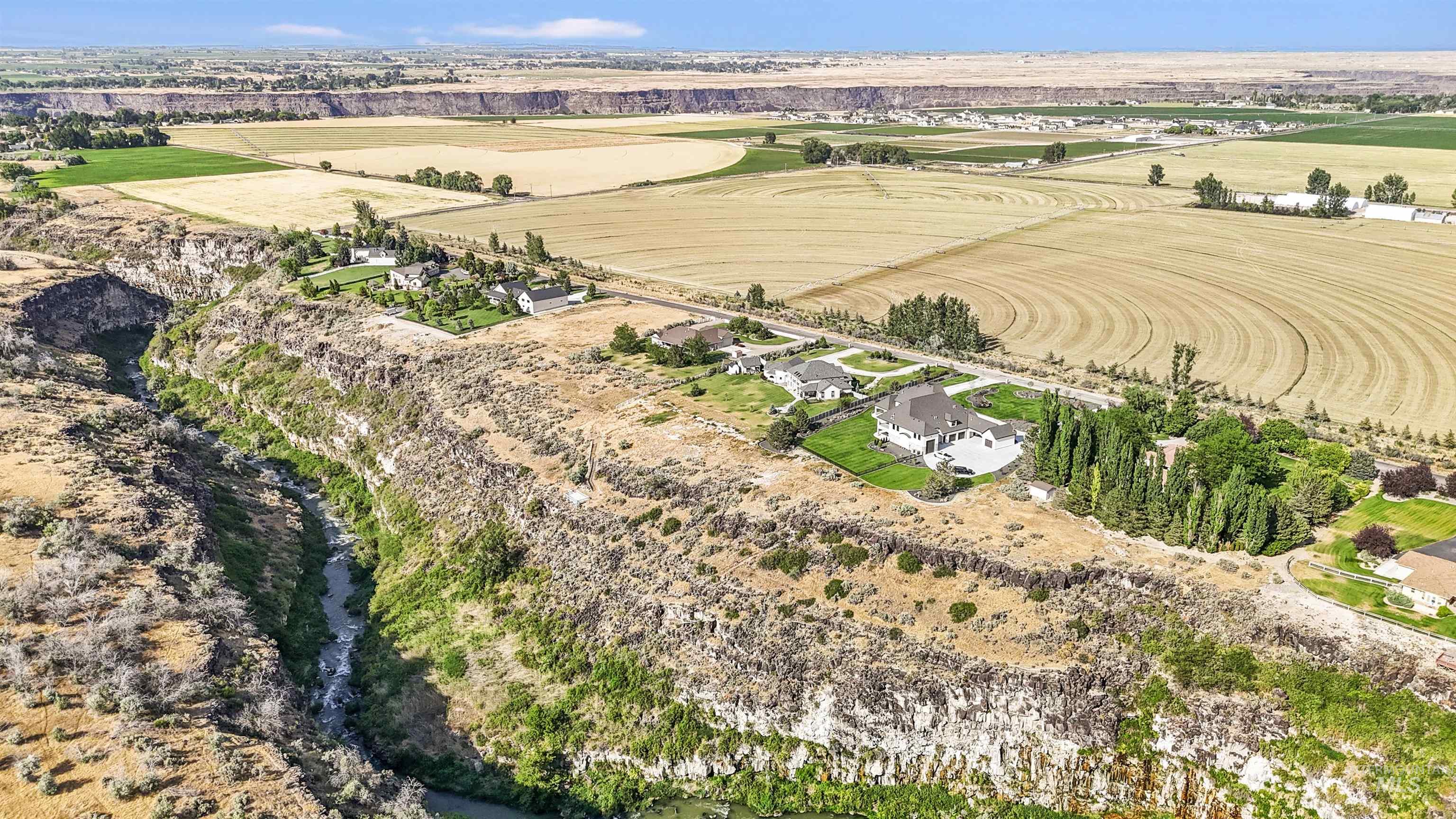 Aerial overview of property's location with rural landscape