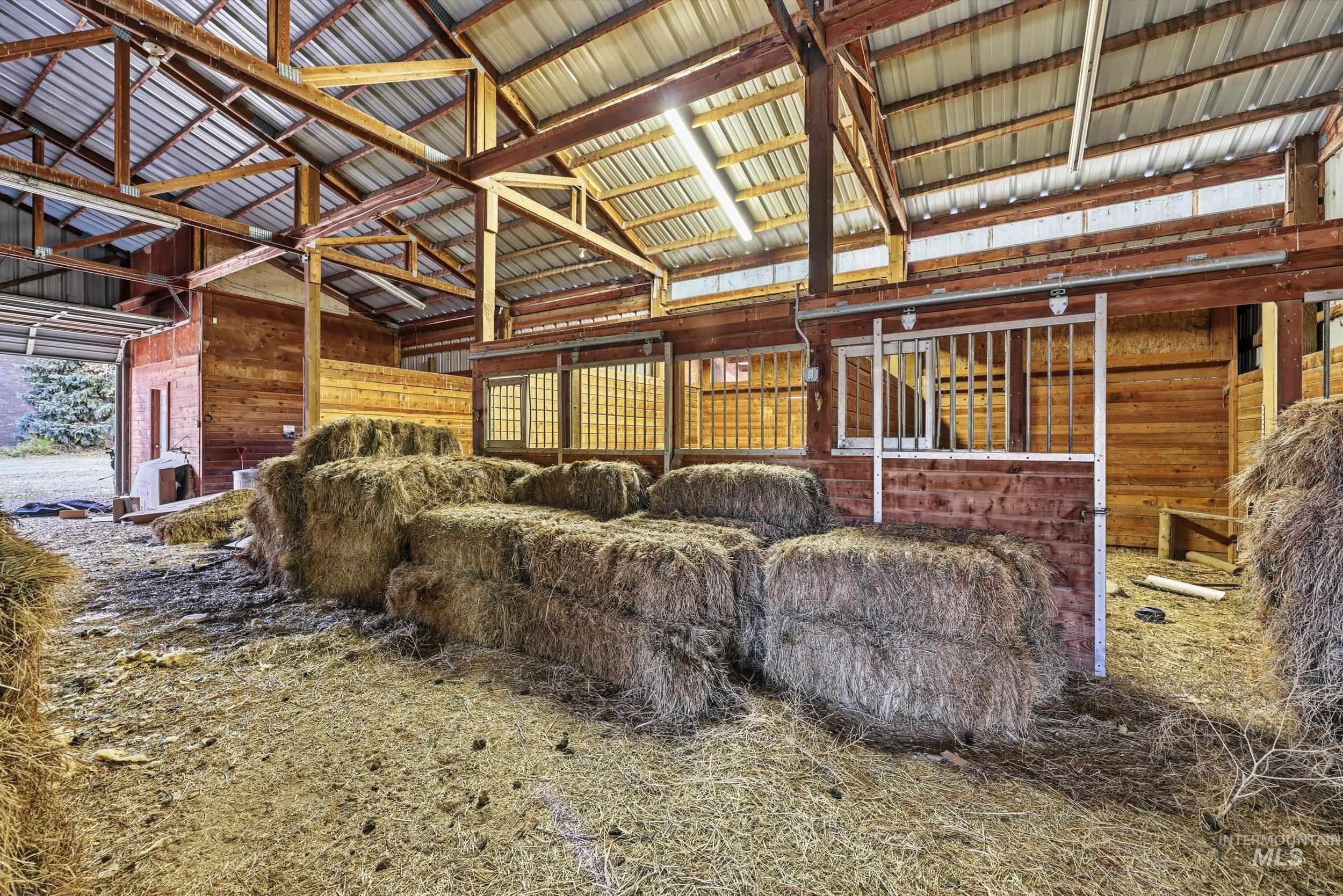 View of horse barn
