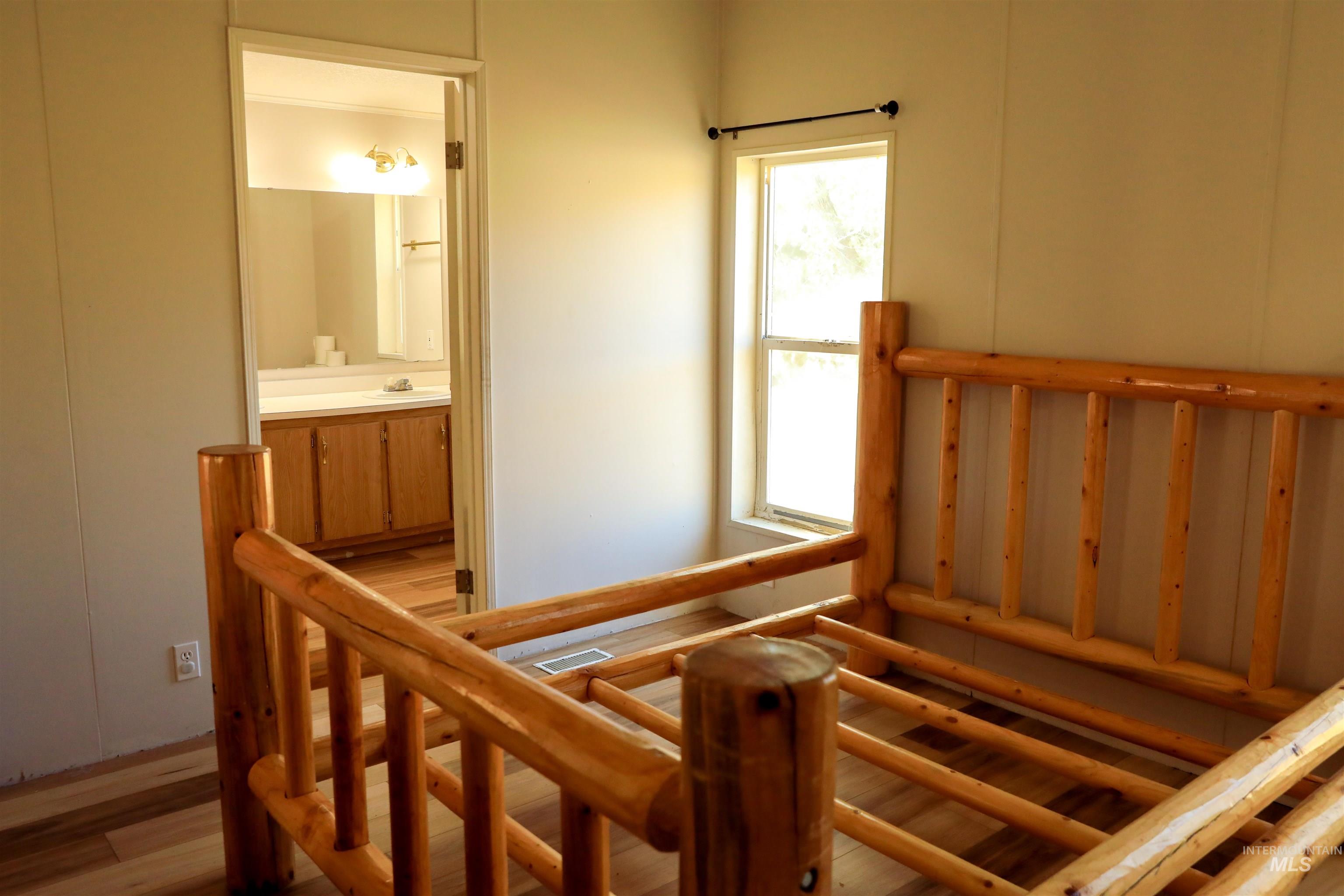 Stairway with wood finished floors