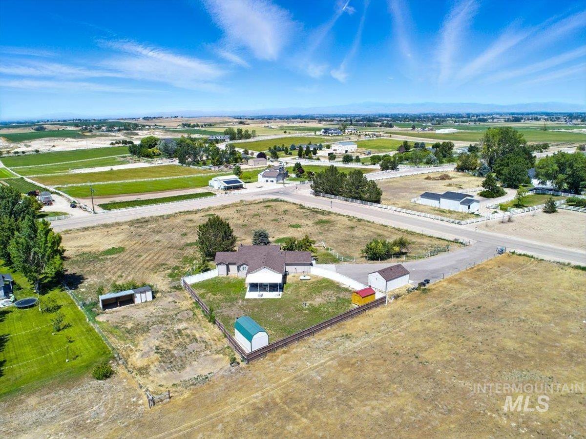 Aerial view of sparsely populated area