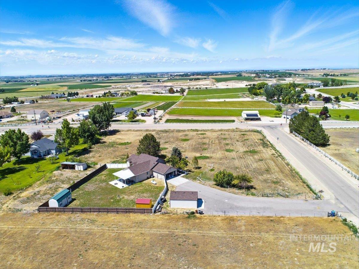 Aerial view of sparsely populated area