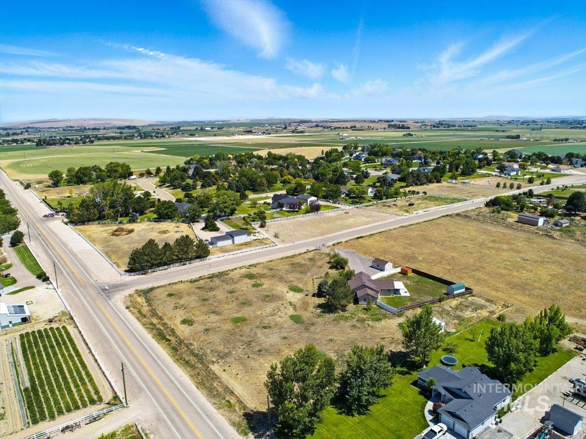 Aerial view of sparsely populated area