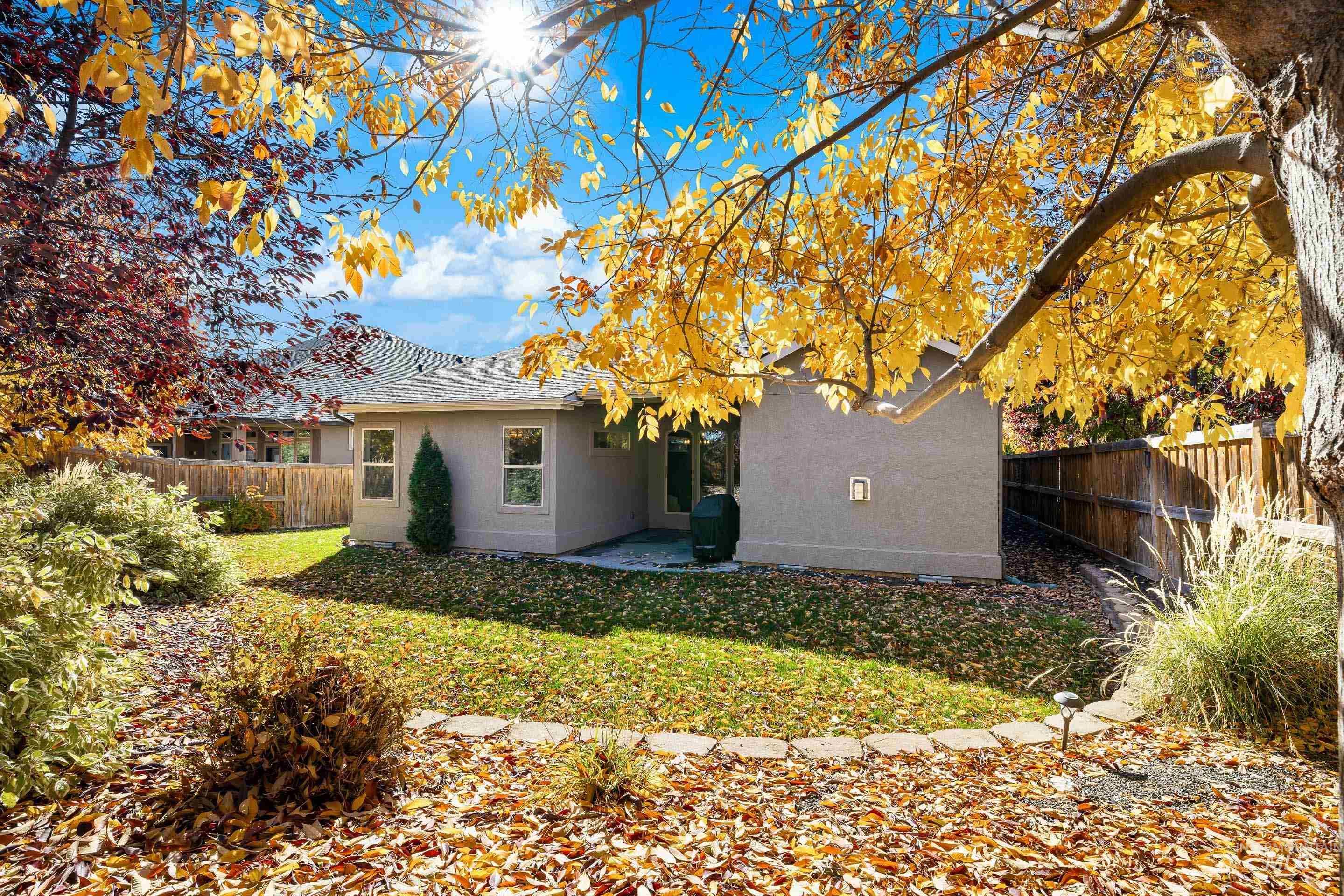 Back of property featuring a fenced backyard