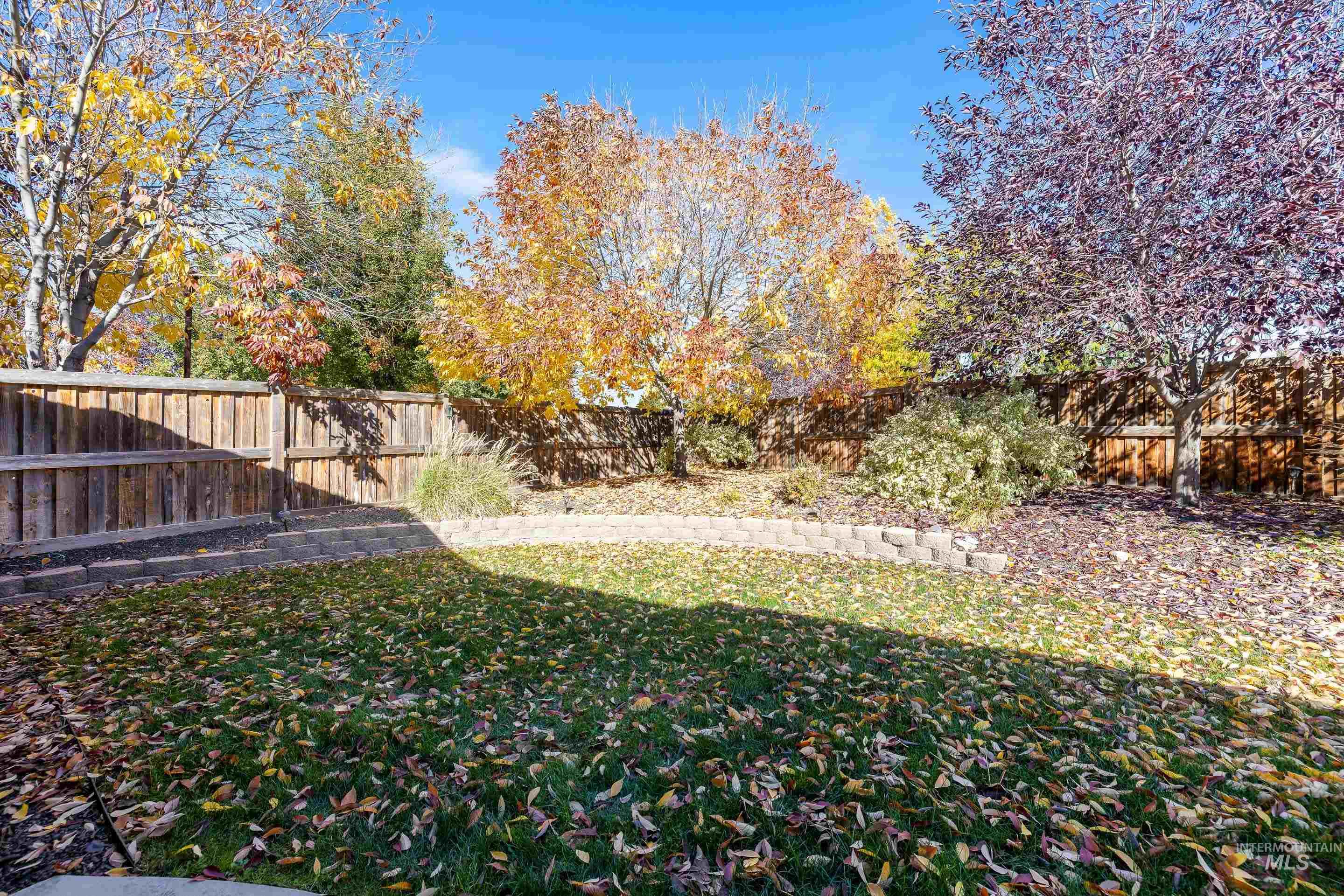 View of fenced backyard