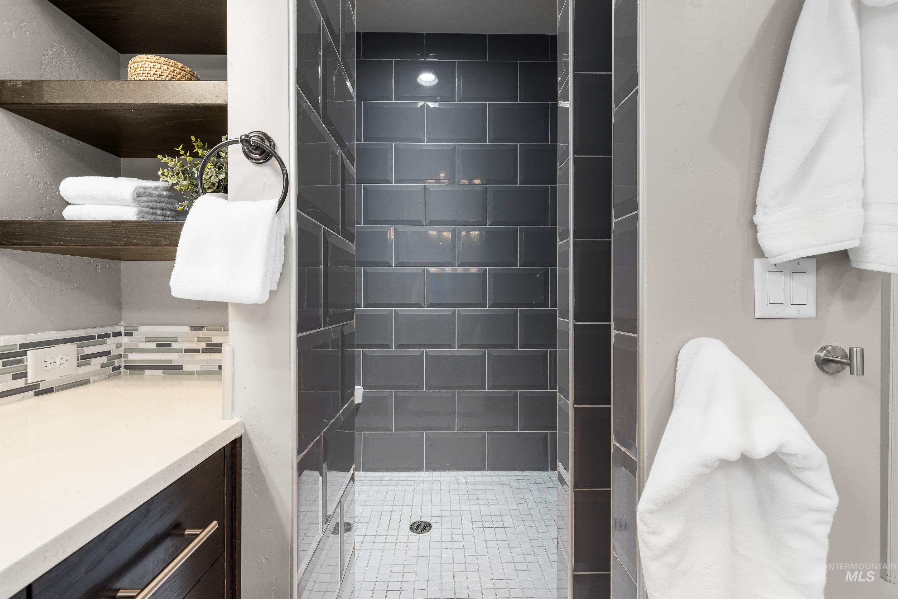 Bathroom with a stall shower