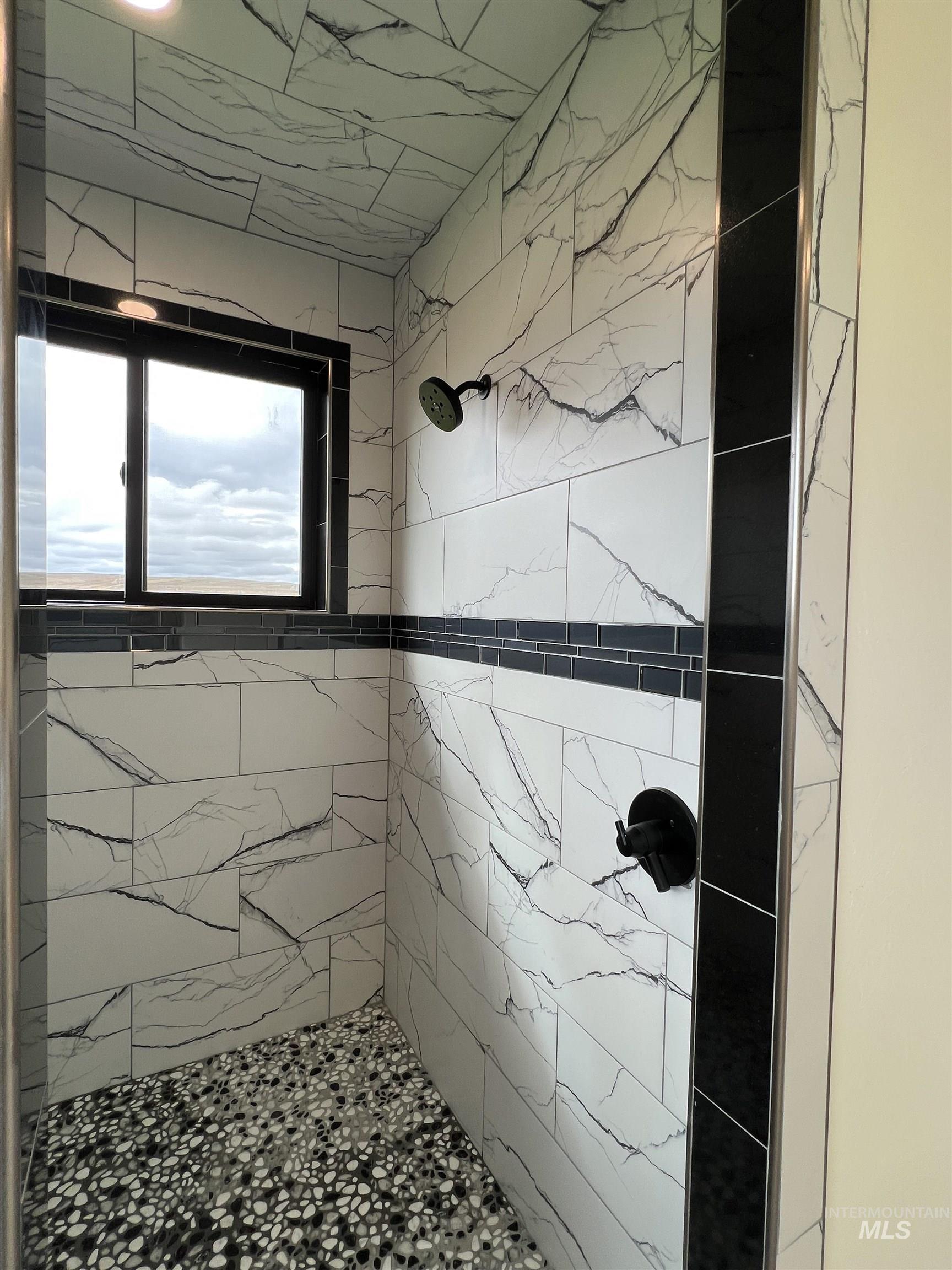 Bathroom with a stall shower