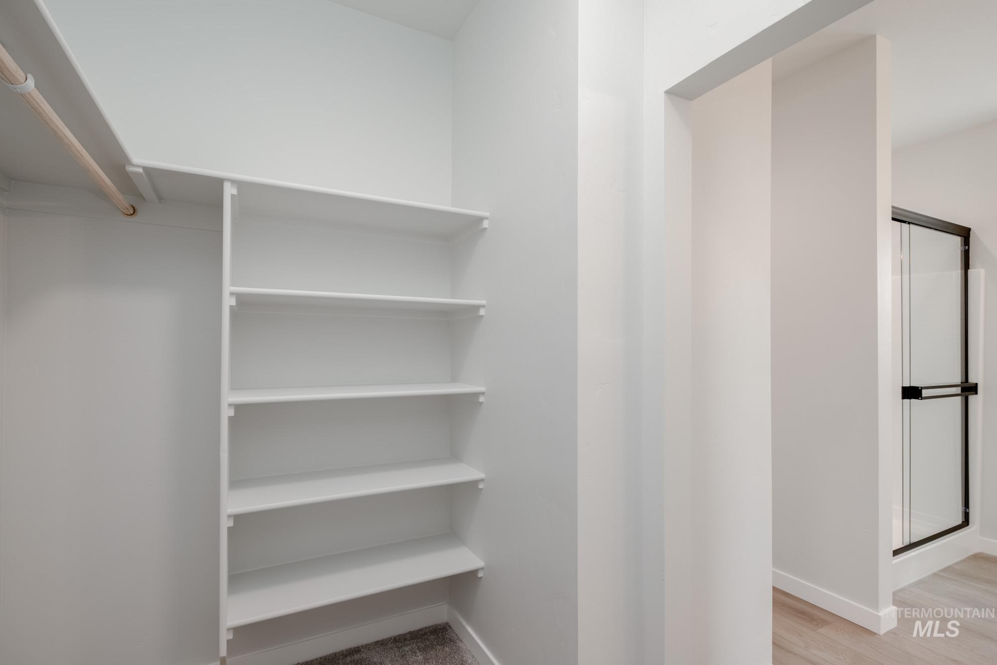 Spacious closet featuring light wood-style floors
