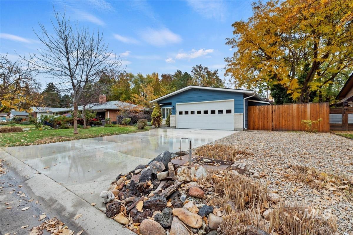 Garage with driveway