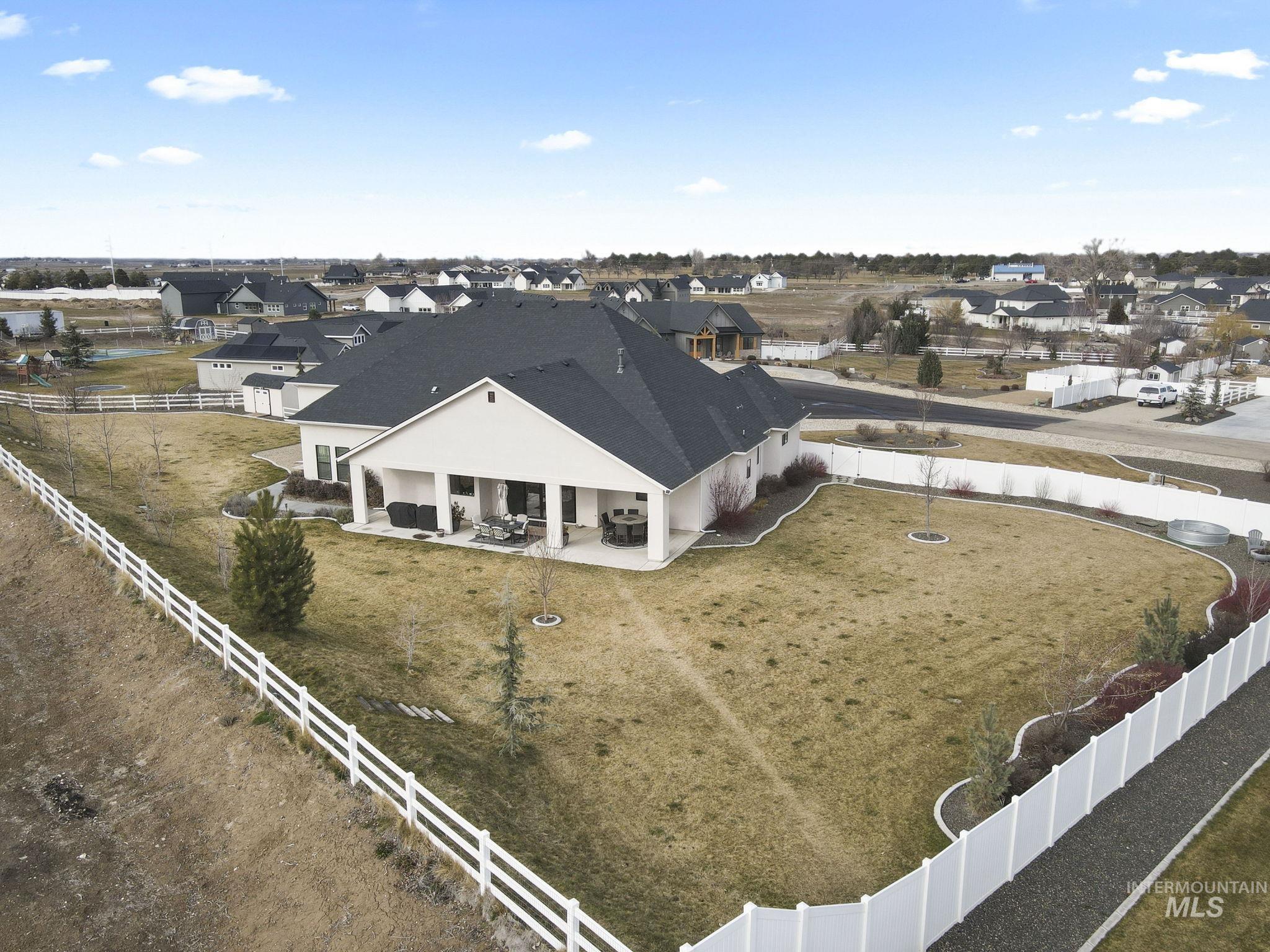 Aerial view of residential area