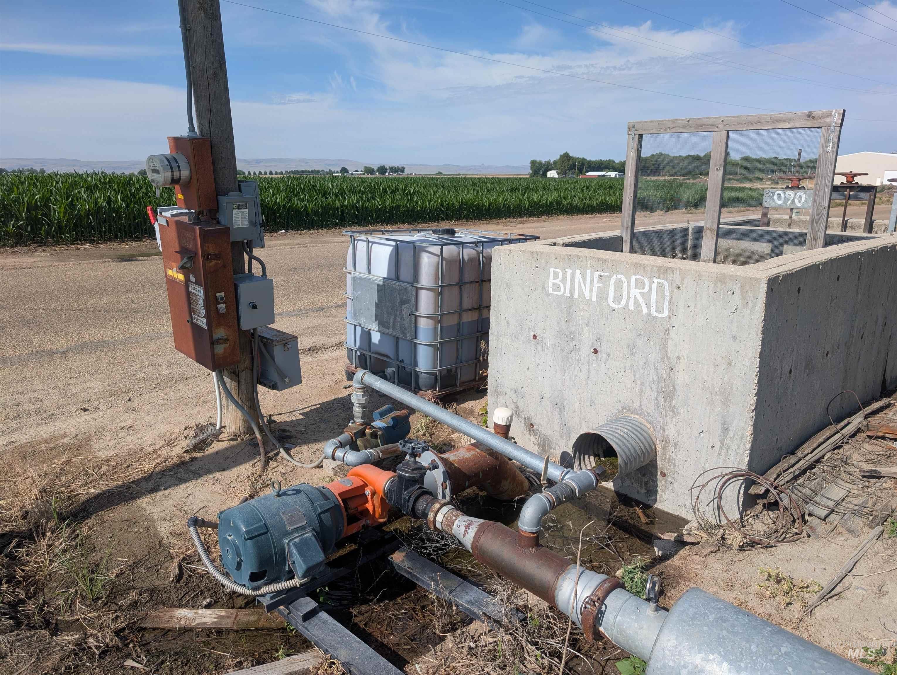 Exterior view of farmland and electric meter