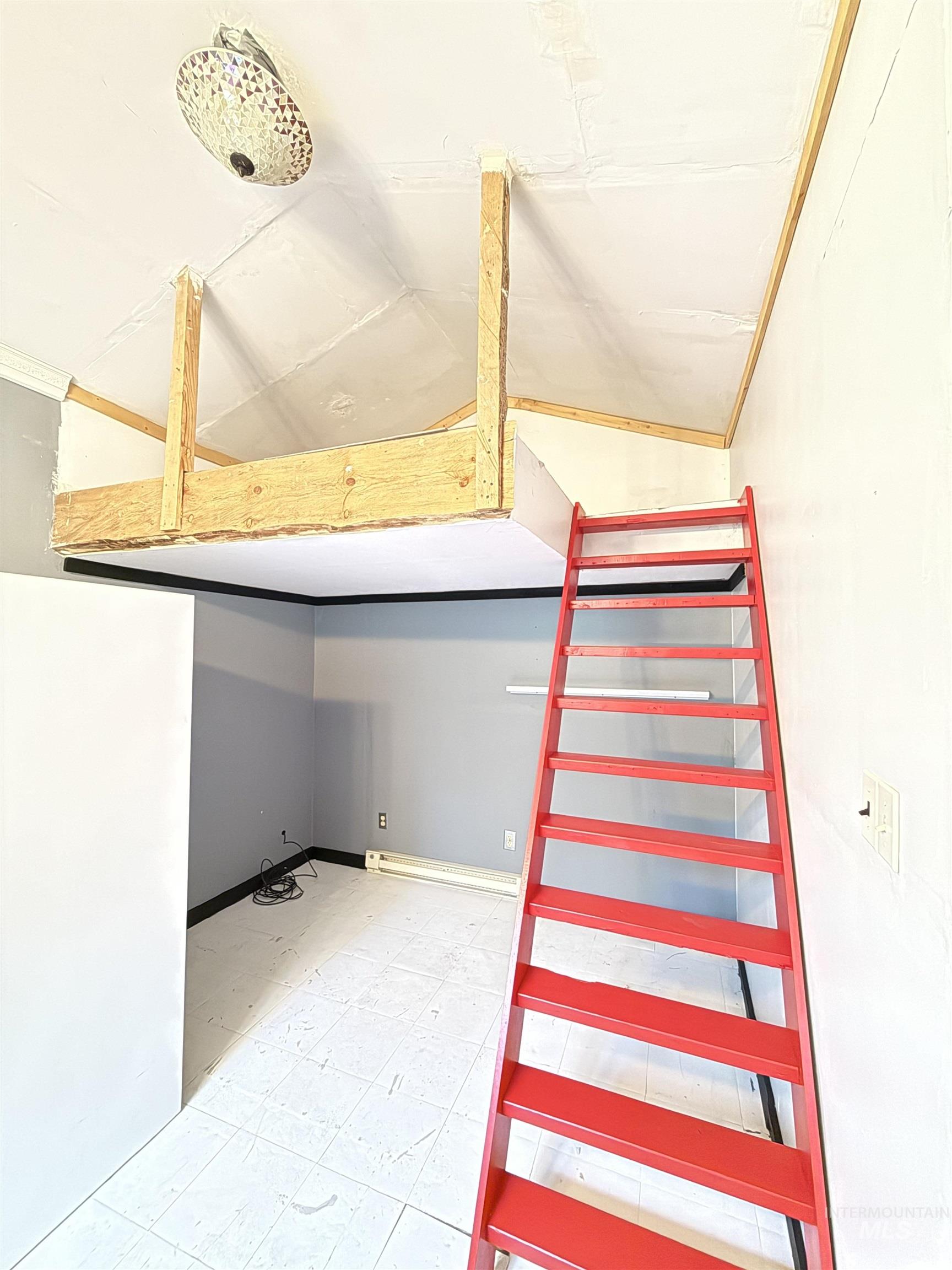 Staircase with crown molding
