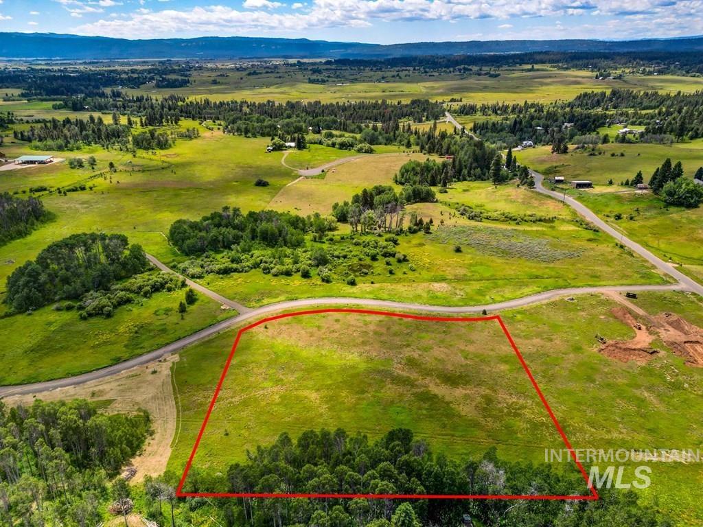 Aerial view looking west