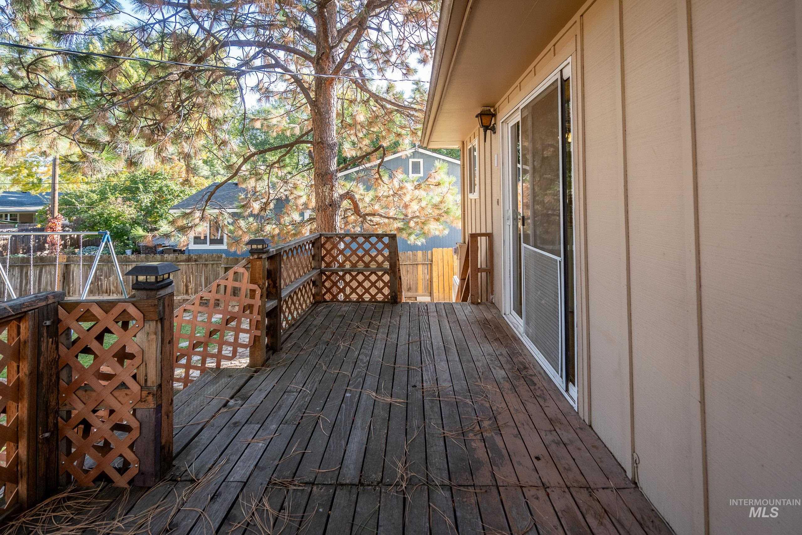 View of wooden deck