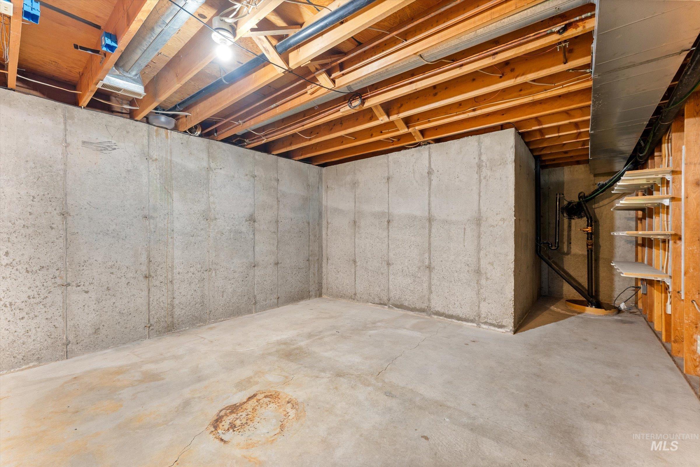 View of unfinished below grade area