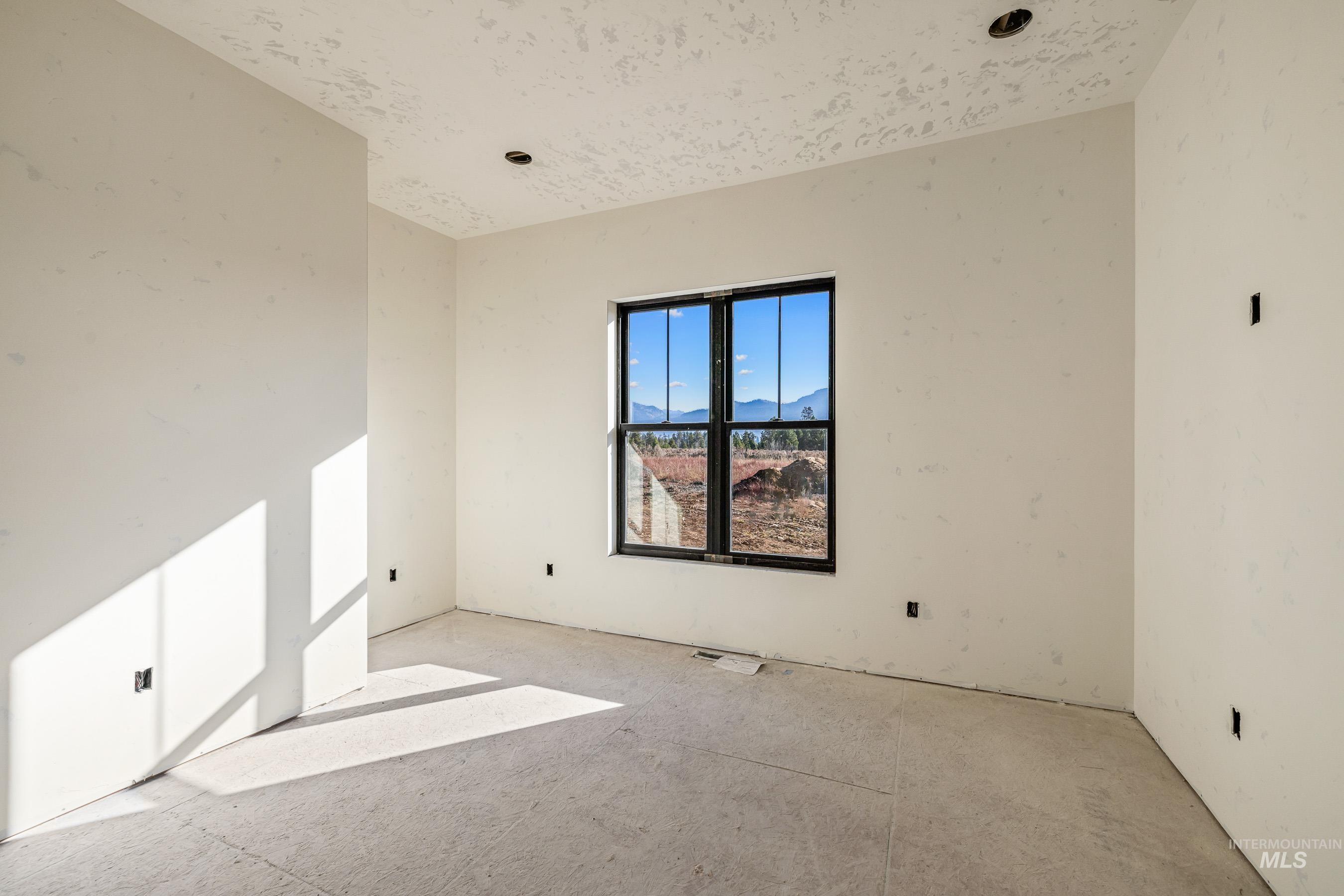 Empty room with a mountain view