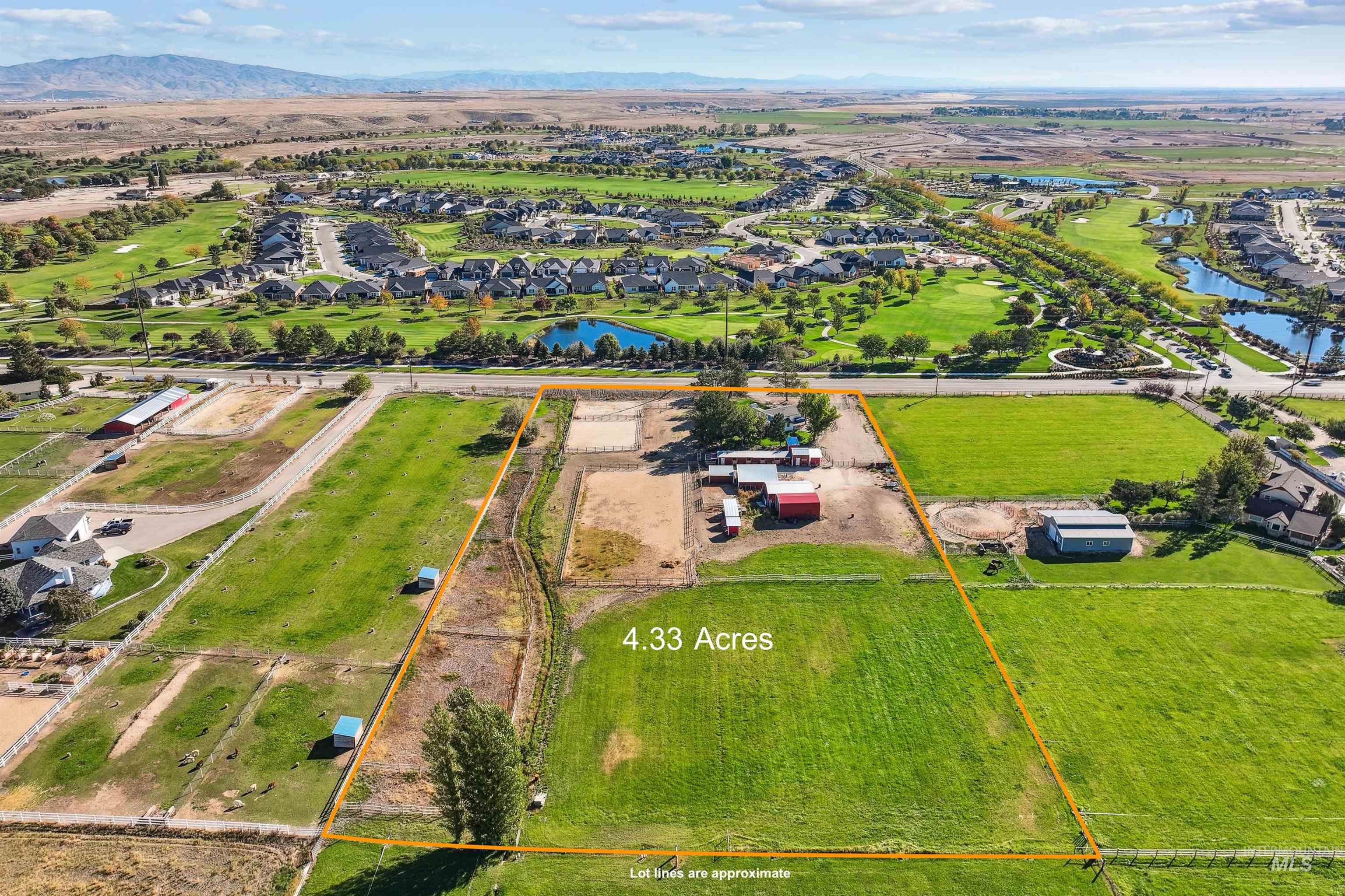 View of property location featuring property boundaries highlighted and a large body of water