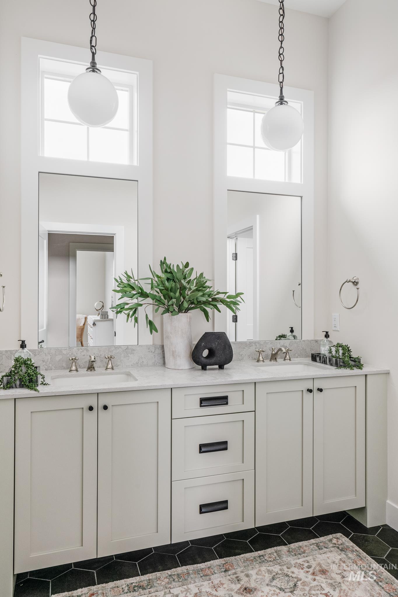 Full bathroom with double vanity
