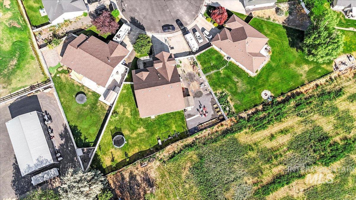 Aerial view of residential area