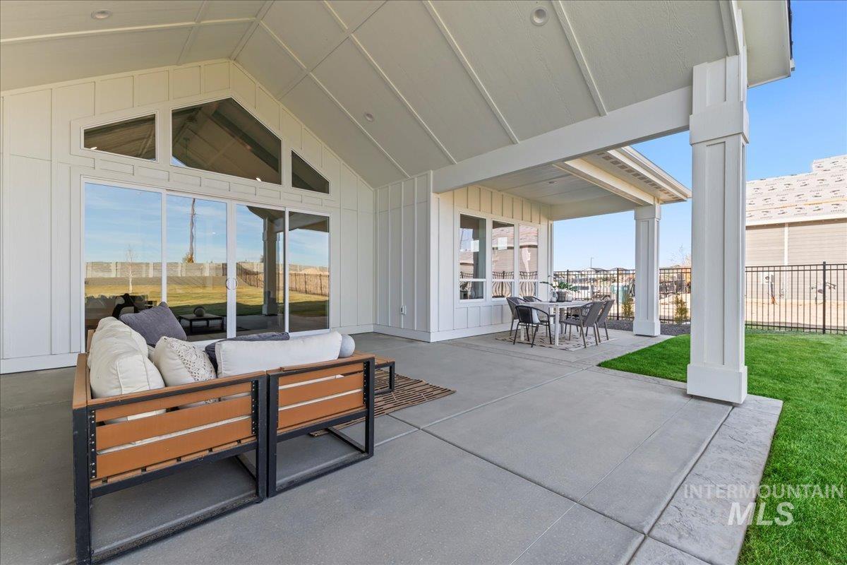 View of patio / terrace with outdoor dining area and an outdoor hangout area