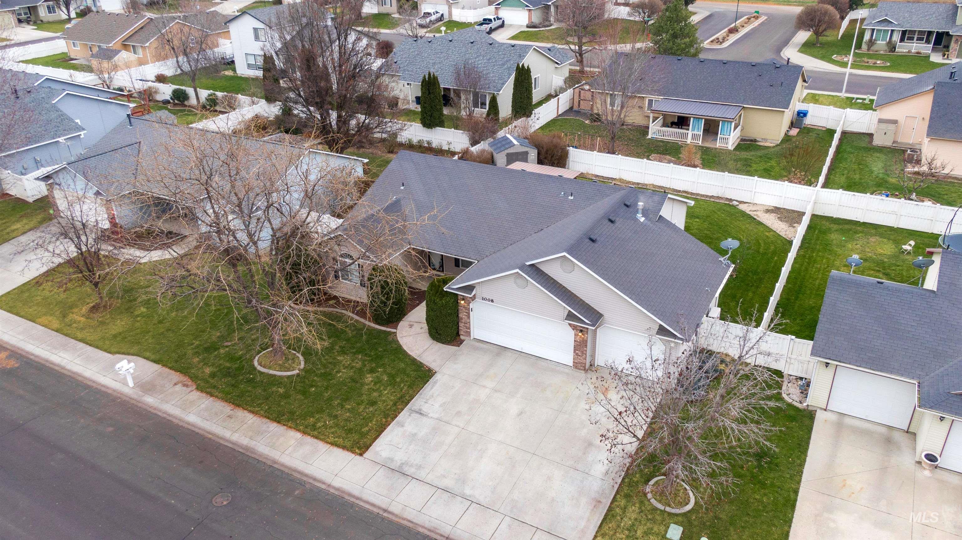 Aerial view of residential area