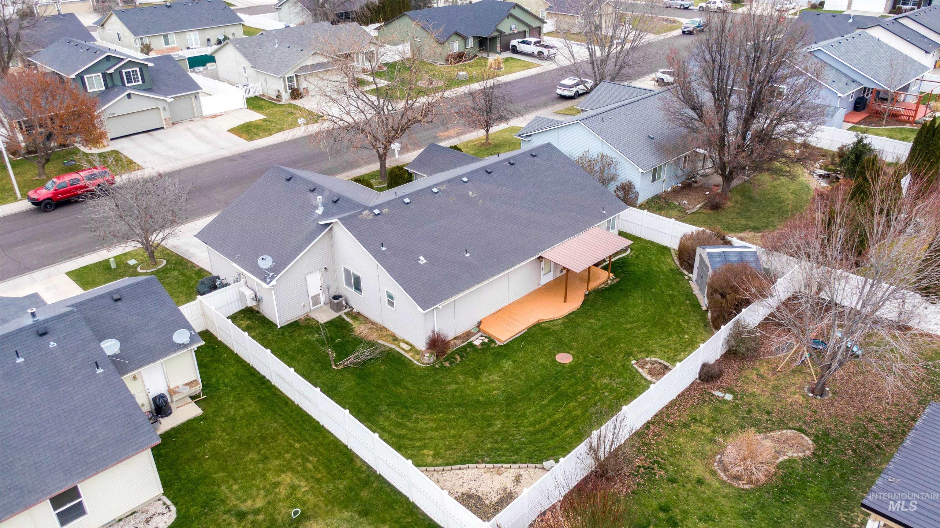 Aerial view of residential area