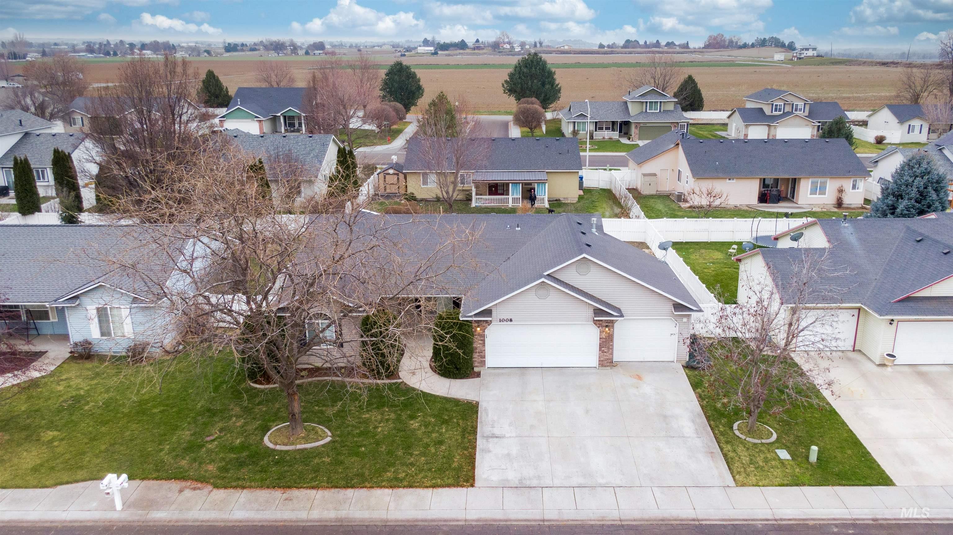 Aerial view of residential area