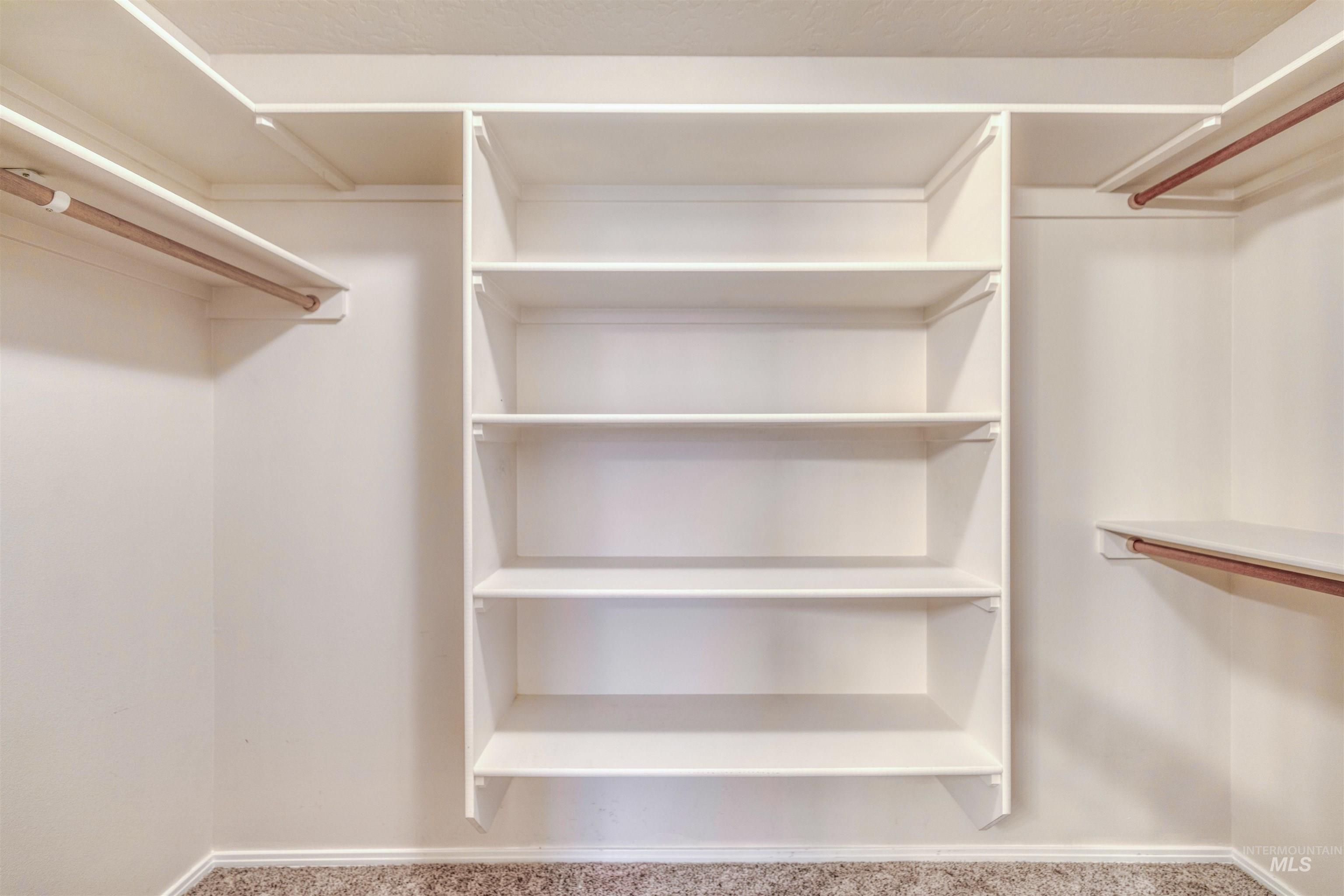 Walk in closet featuring carpet floors