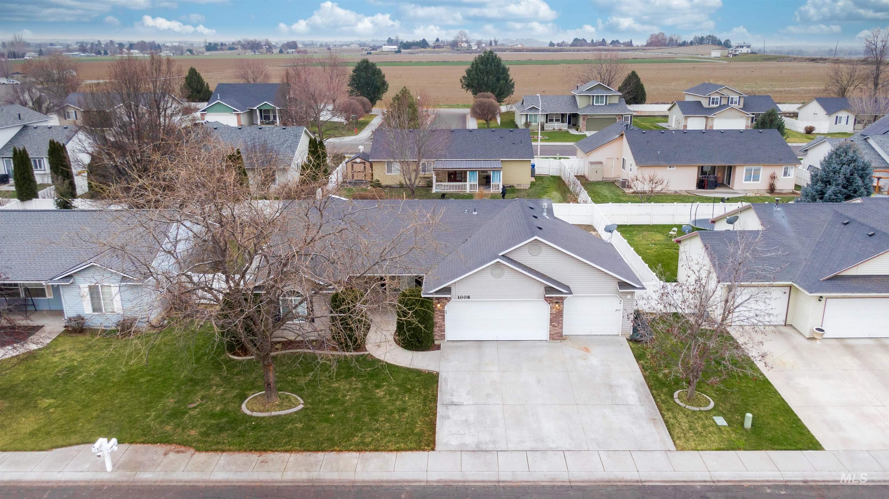 Aerial view of residential area