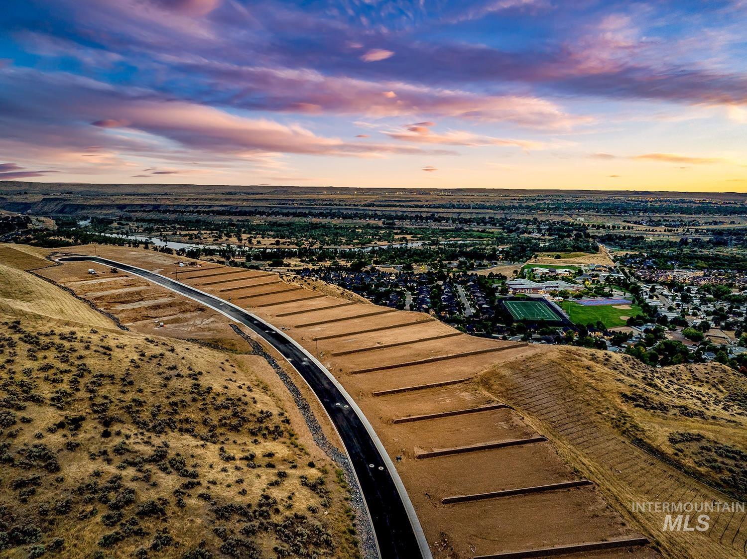 Aerial view at dusk
