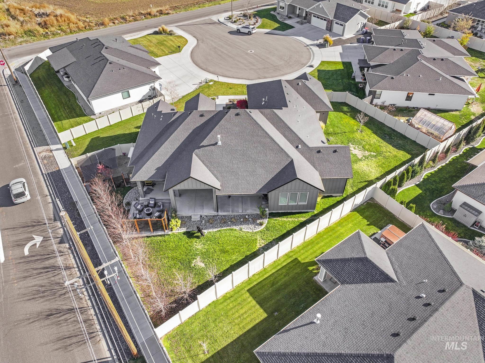 Aerial view of residential area