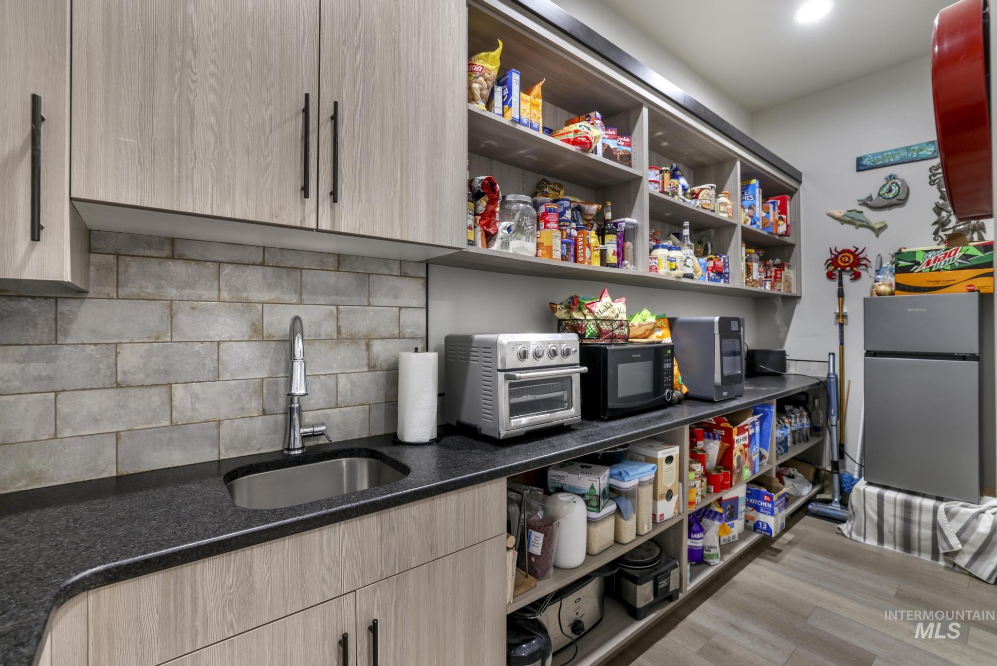 Storage area with a sink